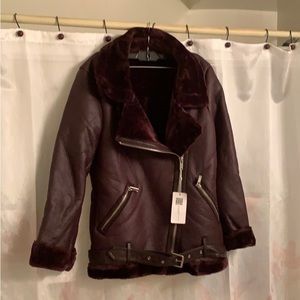 Faux fur shearling (burgundy)